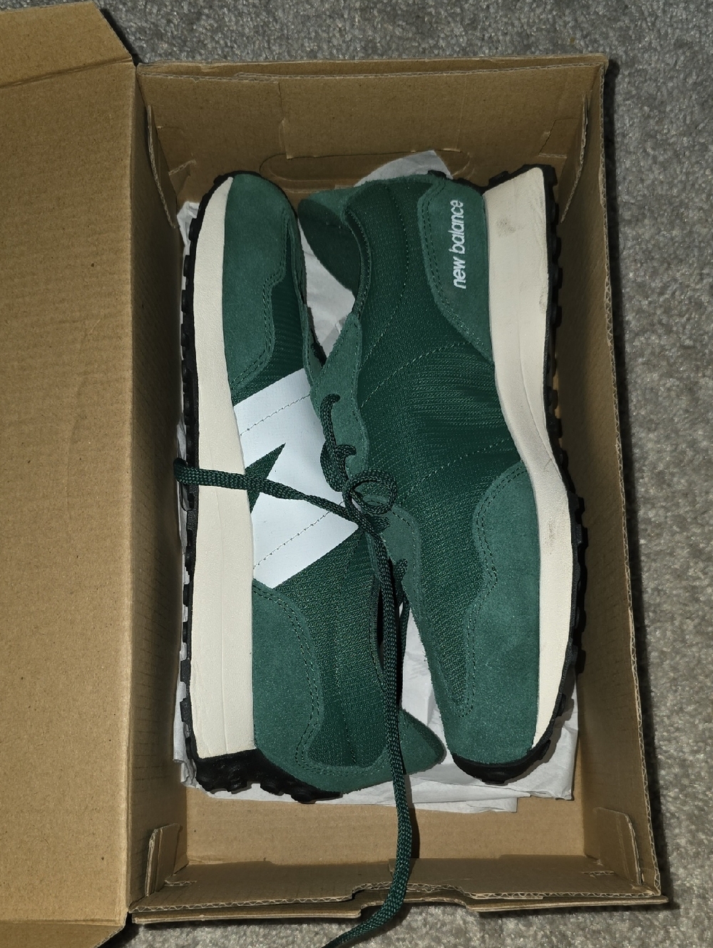 New Balance Kids Dark Green Classic Runner Sneakers with White Accent